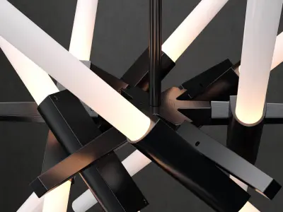 Chandelier Agnes 12 lights BLACK 3D model