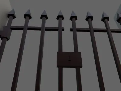 Cemetery Gate - Portao do Cemiterio Low-poly 3D model