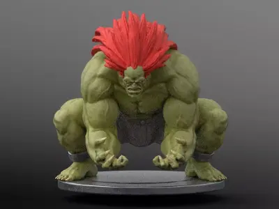 Blanka stl statue Street Fighter 3D print model