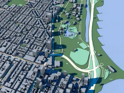 Part of Chicago 3D Model Downtown Chicago Skyline 03 3D model