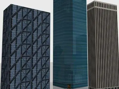 LOW-POLY CITY BUILDINGS Low-poly 3D model