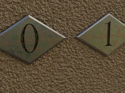 Rusty apartment numbers Low-poly 3D model