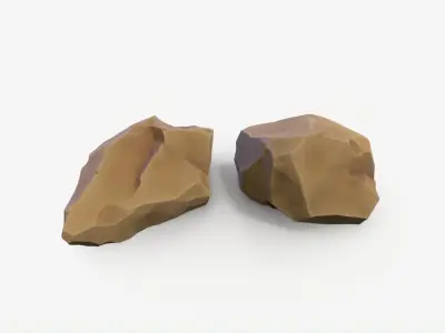 Stylized Desert Yellow Rock Collection Low-poly 3D model