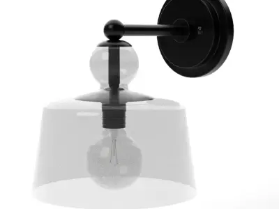 April Glass Sconce Black Low-poly 3D model