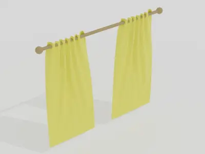 Curtains Low-poly 3D model order