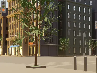 Simple City Low-poly 3D model