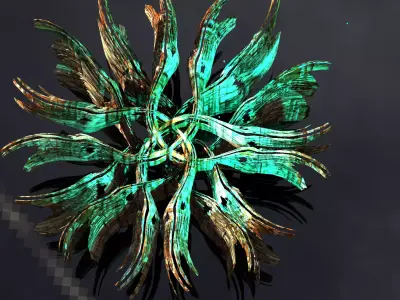 Sea Flower sci fi sculpture grid 5 3D model