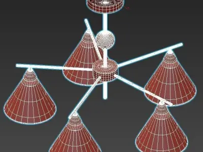 calor-2774-5p five light chandelier in brass 3D model