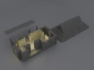 Samurai Cottage Tabletop Terrain 28 MM 3D print model