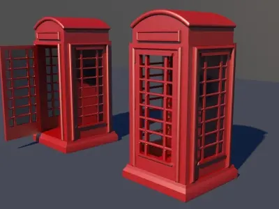 phone booth Low-poly 3D model