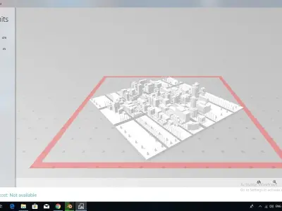 city 3D in clouds Low-poly 3D model