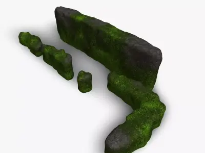 Cave Walls 4 - Moss 2 Low-poly 3D model