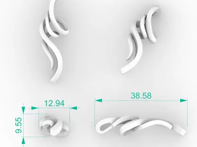 Elite Twisted Ribbon Pendant 3D print model