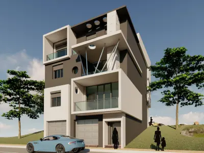 MODERN VILLA 3D Low-poly 3D model