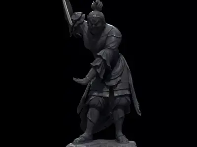 Basara statue of chinese warrior 3D model