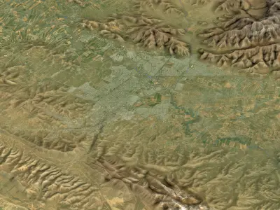 Kermanshah - Topography Terrain Low-poly 3D model