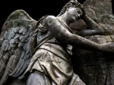 Headstone angel Low-poly 3D model