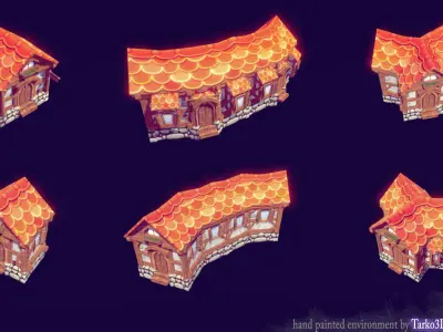 Fantasy Land - Low poly hand painted environment  Low-poly 3D model