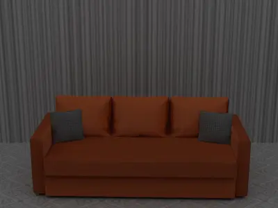 Retro Living Room 3D model