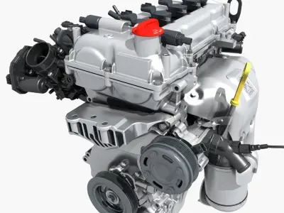  Complete engine and cutaway engine 