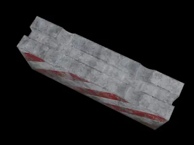 Concrete block restricting traffic PBR low-poly game ready Low-poly 3D model