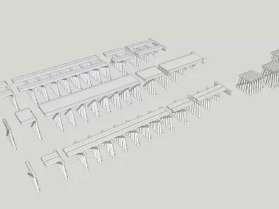 Wood Trestle Railroad Bridge Modular N Scale 3D Print 3D print model