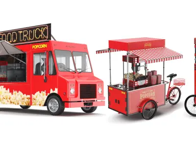  Detailed Popcorn Truck And Carts 