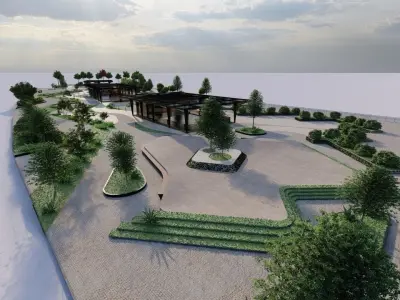 park-public park-Private Park Landscape 3D model