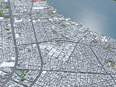 Guayaquil Ecuador 40km Low-poly 3D model