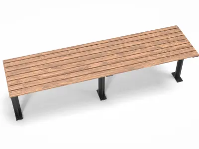 Street Bench 04 Low-poly 3D model