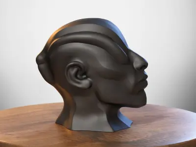 Robot human bust Headphone Stand Cyborg Robot human bust  3D print model