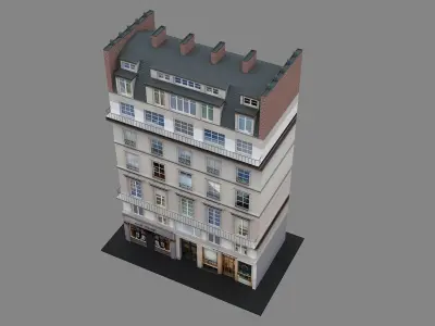 Typical Parisian Apartment Building 08 3D model