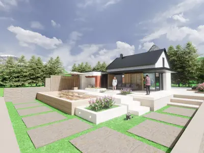 Modern and classic Houses cottage 3D model