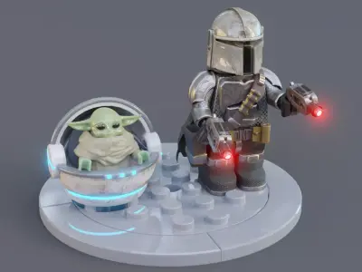 Mandalorian and grogu  3D model