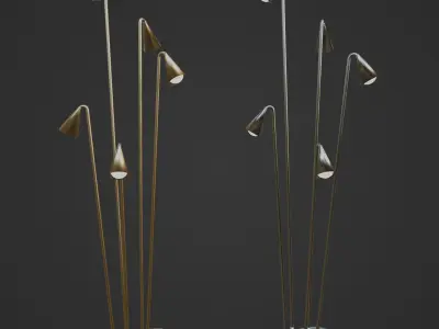 gold and silver garden lamp 3D model