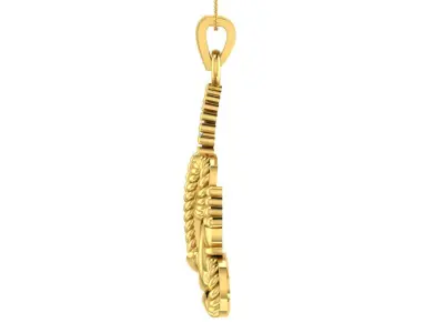 light weight yellow gold  diamond pendent -ZA PN 4234 3D print model