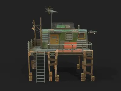 Metal Shack Low-poly 3D model