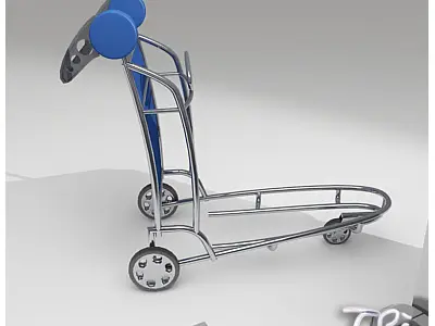 LUGGAGE CART AIRPORT 3D model