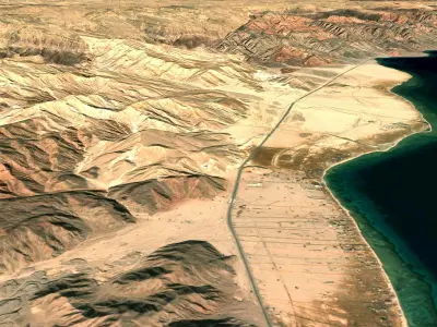 NEOM city topography Saudi Arabia - tile n29 e34 3D model