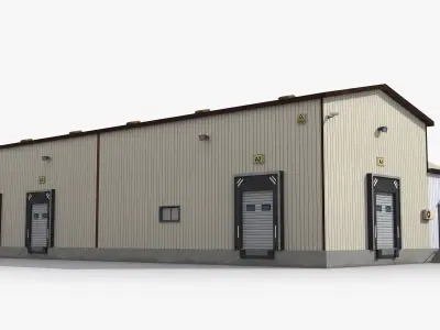 Factory x2 Low-poly 3D model