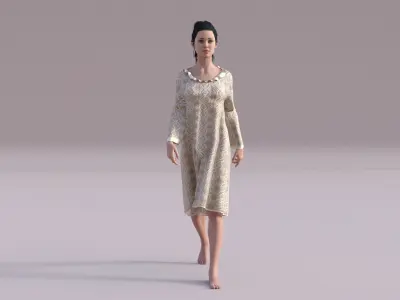 Night Gown Low-poly 3D model