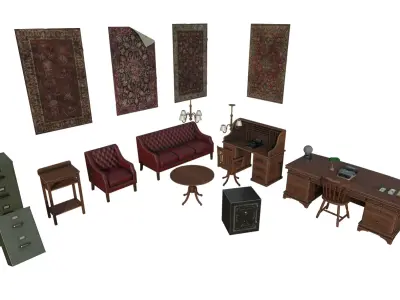 Bank Prop Pack 1 Low-poly 3D model