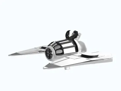 Space Ship Ultra Game Ready Low-poly 3D model