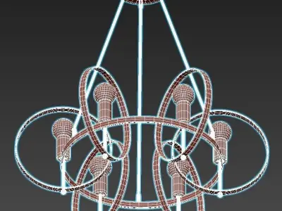 vele-luce-liberty-vl6302p06 six light chandelier gold 3D model