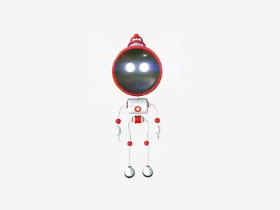 Cute Robot D07 Medic - SciFi Character Design Low-poly 3D model