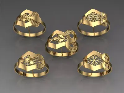 Royal Turkish Ring Collection  Exclusive STL Jewelry Models 3D print model