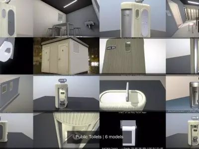 Public Toilets 3D Model Pack