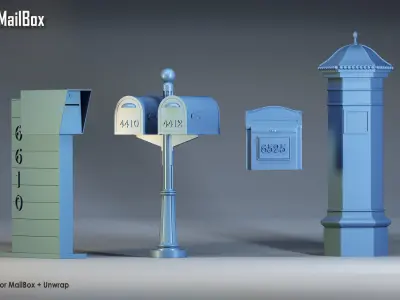 Exterior Mailbox Low-poly 3D model