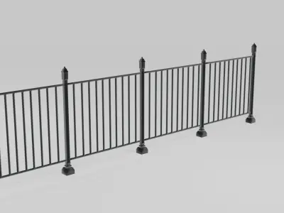 modular metal fence no1 3D model