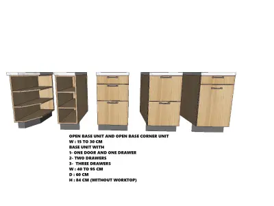 KITCHEN CABINET WITH ALL TYPES AND DIMENSIONS 3D model